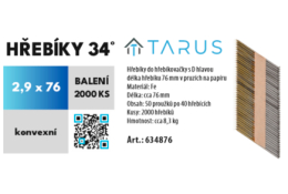Hřebíky 34° 2,9 x 76 konvexní (2000ks) plastový box, 634876 AKCE POKRÝVAČ