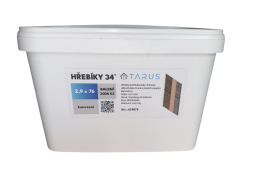 Hřebíky 34° 2,9 x 76 konvexní (2000ks) plastový box, 634876 AKCE POKRÝVAČ