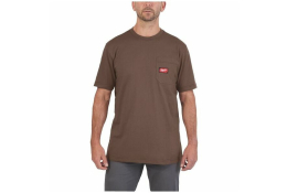 Milwaukee Pracovní triko WT SS BR s krátkým rukávem (XL) hnědé, 4932493031