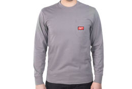 Milwaukee Pracovní tričko s dlouhým rukávem WT LS GR, šedé (XL) 4932493041