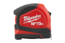 MILWAUKEE svinovací metr 3m, LED osvětlení 20 lux, nylonový povrch 48226602