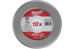 Milwaukee řezací kotouč 125 x 1x 22,2mm ocel, balení 10 ks v kovovém boxu 4932478998
