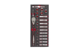 Milwaukee pěnová vložka s nástrčnými klíči a ráčnou 28 ks 1/2" 4932479826