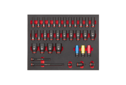 Milwaukee pěnová vložka s průmyslovými hlavicemi 1/2" dlouhé (sada 34 ks) 4932493394