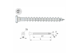 Vrut do trámových botek Pan Head 5 x 25 TX 20 - 200 ks v balení