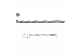 Konstrukční vrut HBS (válcová hlava) celý závit 8 x 200 mm TX 40 - 50 ks v balení žlutý 