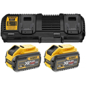 DeWalt DCB132X2-QW sada 4A duální nabíječky, 2x aku 18/54 V XR FLEXVOLT 9,0 Ah