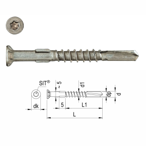 Vrut závrtný SIDING (zápustná hlava) částečný závit A2 5 x 45 mm nerez - 250 ks v balení