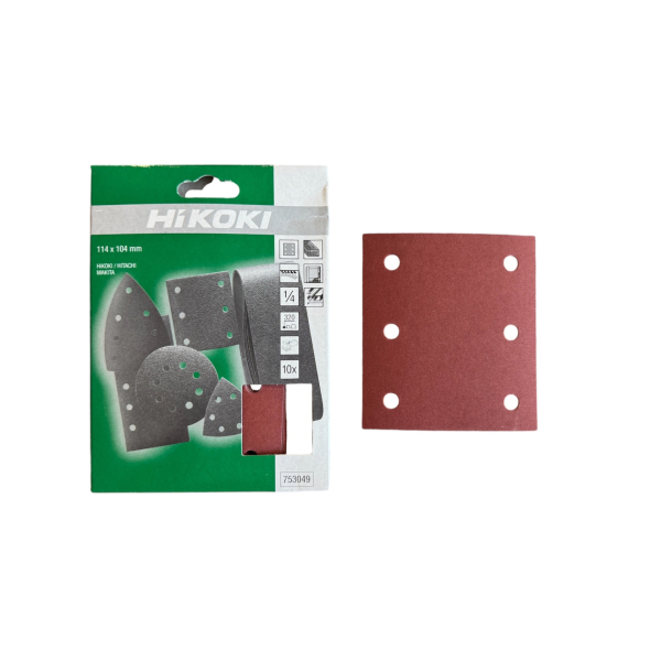 HiKoki 753049 Brusné papíry pro vibrační brusky 114 x 104 mm K320 - 10 ks v balení: obrázek 1