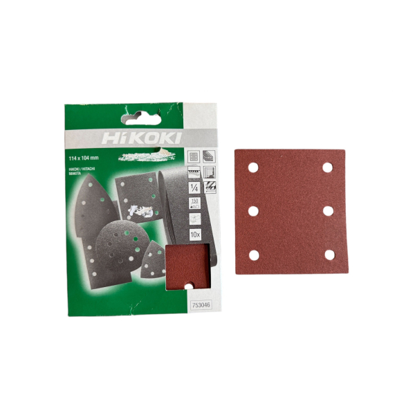 HiKoki 753046 Brusné papíry pro vibrační brusku 114 x 104 mm K150 - 10 ks v balení: obrázek 1