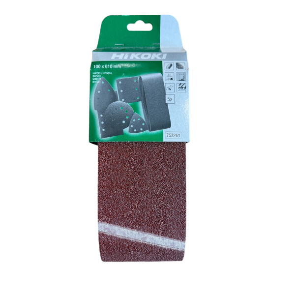 HiKoki 753261 Brusný papír pro pásové brusky 100 x 610 zrnitost 40 - 5 ks v balení: obrázek 1