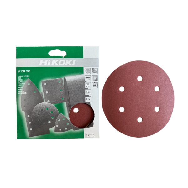 HiKoki 753116 Brusný kotouč D150 pro excentrickou brusku 10 ks K150: obrázek 1