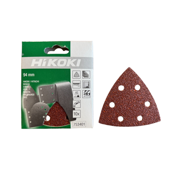 HiKoki 753401 Brusný papír pro vibrační brusky typu Delta 94mm K040 10 ks: obrázek 1