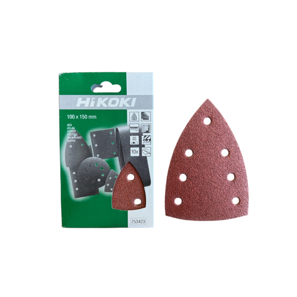 HiKoki 753423 Brusné papíry pro vibr. brusky Delta 100 x 150 mm K080 - 10 ks v balení: obrázek 1