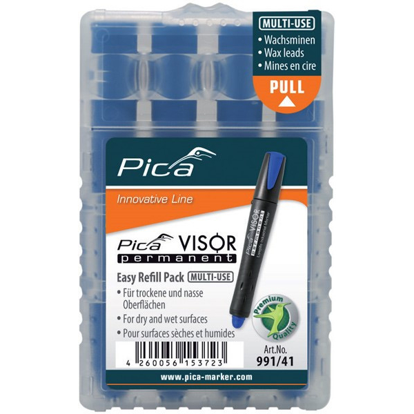 Náhradní tuhy pro Pica VISOR permanent - v balení 4 ks  - modré 991/41: obrázek 1