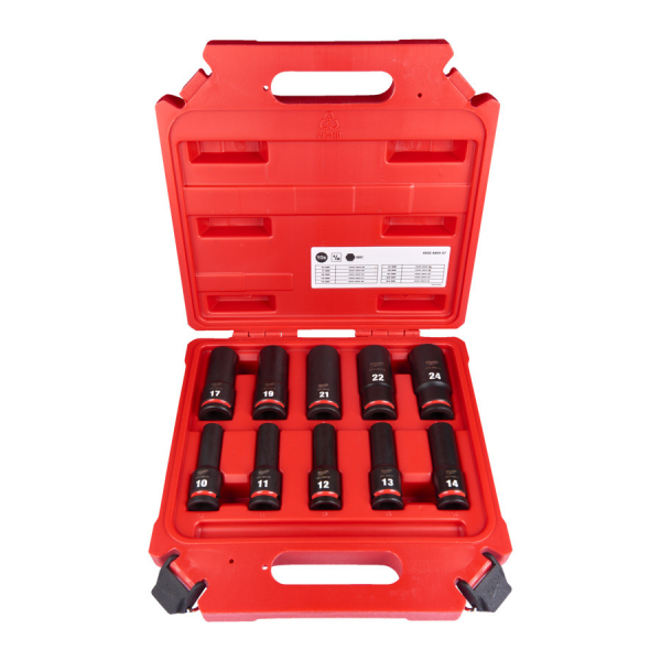 MILWAUKEE průmyslové hlavice Shockwave 1/2" HEX sada 10ks, 10-24mm prodloužené 4932480457: obrázek 1
