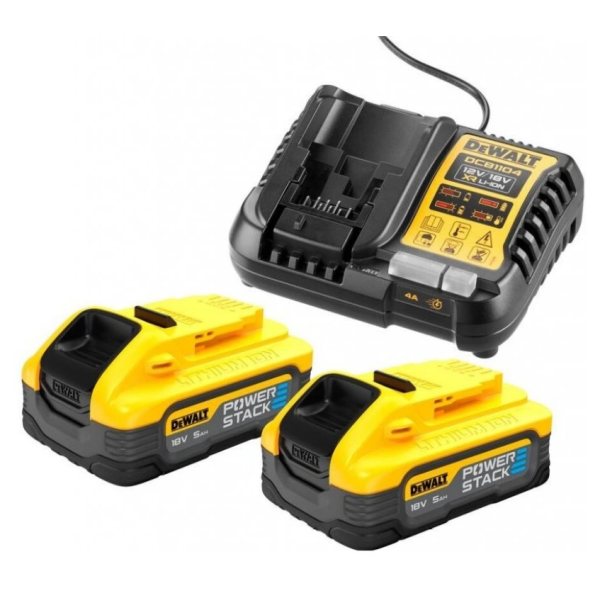 DeWalt DCB1104H2-QW POWERSTACK startovací sada s nabíječkou, 2x 5Ah: obrázek 1