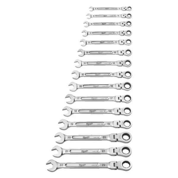 Milwaukee Očkoploché ráčnové klíče 8 - 22 mm MAX BITE™ s kloubem Sada 15 dílů 4493247855: obrázek 1