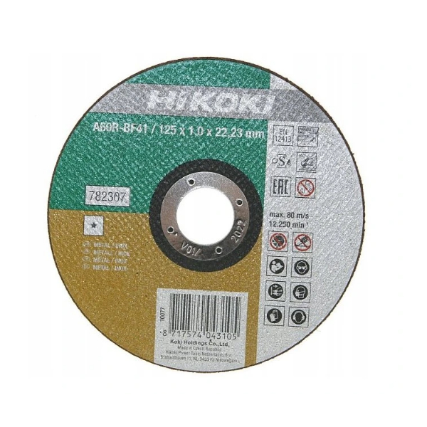 HiKoki 782307 Řezný kotouč na nerez a kov 125 x 1 mm typ A60R: obrázek 1