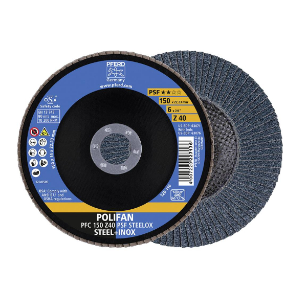PFERD 67764150 Kotouč brusný Polifan PFC 150 Z40 PSF Steelox: obrázek 1
