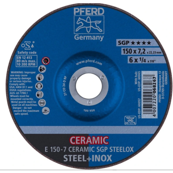 PFERD 69901759 Kotouč hrubovací E 150-7 Ceramic SGP Steelox: obrázek 1