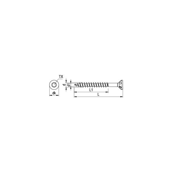 Q200 plus vrut do dřeva (zápustná hlava) částečný závit 5 x 50 mm TX 25 - 500 ks v balení: obrázek 2