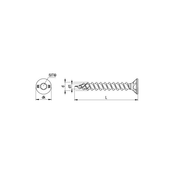 DNS plus (zápustná hlava) celý závit 3,5 x 25 mm TX 20 - 1 000 ks v balení, 45539/8 TX: obrázek 2
