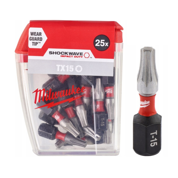 MILWAUKEE šroubovací bity SHOCKWAVE IMPACT DUTY TX15 25 mm 25 ks 4932430873: obrázek 1