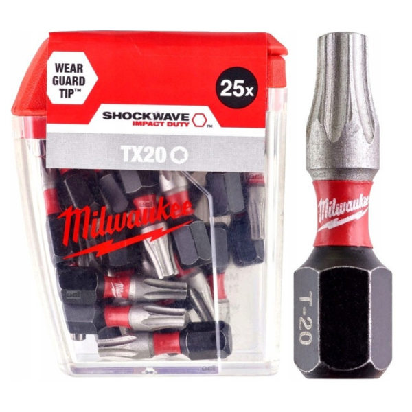 MILWAUKEE šroubovací bity SHOCKWAVE IMPACT DUTY TX20 25 mm 25 ks 4932430875: obrázek 1