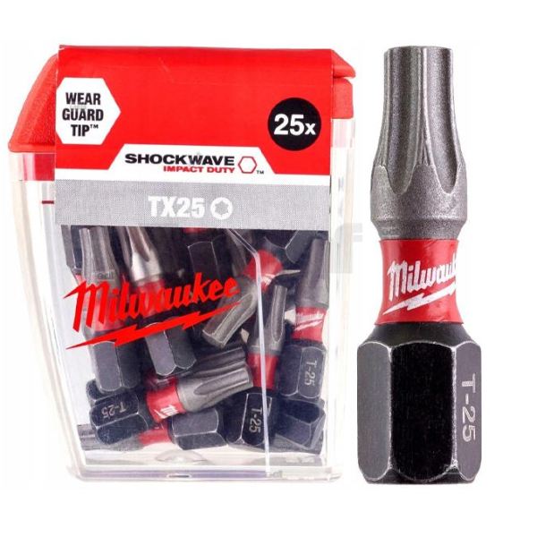 MILWAUKEE šroubovací bity SHOCKWAVE IMPACT DUTY TX25 25 mm 25 ks 4932430880: obrázek 1