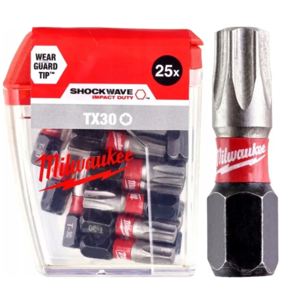 MILWAUKEE šroubovací bity SHOCKWAVE IMPACT DUTY TX30 25 mm 25 ks 4932430886: obrázek 1