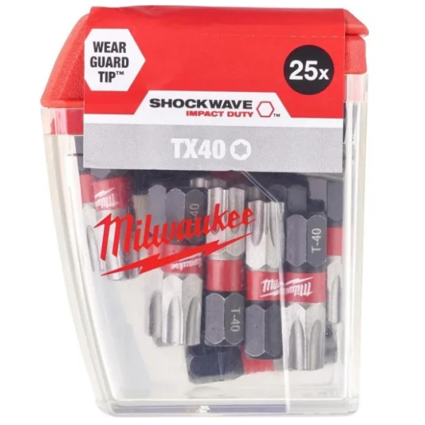MILWAUKEE šroubovací bity SHOCKWAVE IMPACT DUTY TX40 25 mm 25 ks 4932430889: obrázek 1