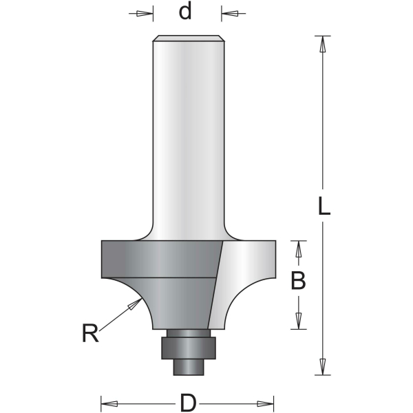 HIKOKI zaoblovací fréza 8 mm se spodním ložiskem 25,4 x 49x 6,3 mm, 754104 : obrázek 1