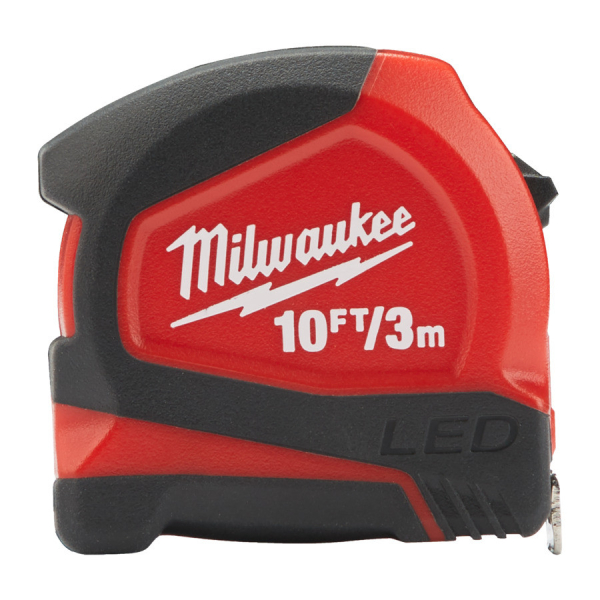 MILWAUKEE svinovací metr 3m, LED osvětlení 20 lux, nylonový povrch 48226602: obrázek 1