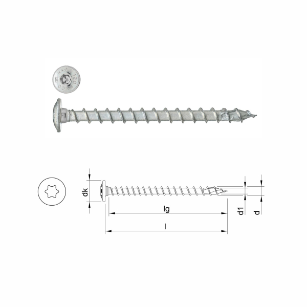 HECO-TOPIX-plus (talířová hlava) celý závit 8,0 x 80 mm - balení 50 ks 61245: obrázek 1