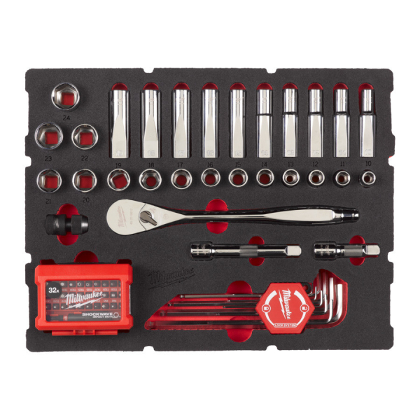 Milwaukee pěnová vložka PACKOUT™ s ráčnou 1/2" a hlavicemi (70 ks), 4932480716: obrázek 1