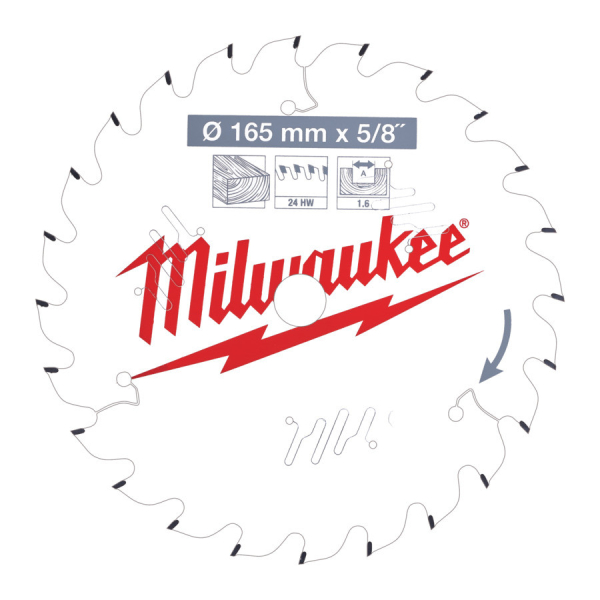 Milwaukee pilový kotouč na dřevo CSB P W 165 x 15,87 x 1,6 mm 24ATB 4932471311: obrázek 1