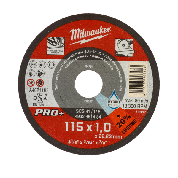 Milwaukee Tenký řezný kotouče na kov PRO+ SCS 41 (115 x 1,0) 4932451484: obrázek 1
