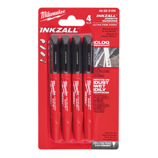 Milwaukee Značkovače - pera s jemným hrotem INKZALL™ - černá (Sada 4 ks) 48223154: obrázek 1