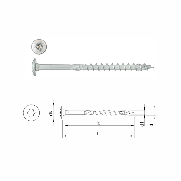 HECO-TOPIX-plus (talířová hlava) částečný závit 10,0 x 160 mm - balení 50 ks 61512: obrázek 1