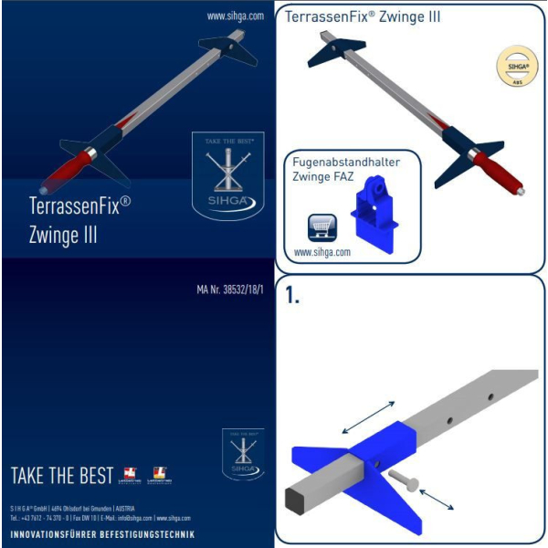 Sihga FAZ 8 distanční svorka pro TerrassenFix® Zwinge III 40666: obrázek 3