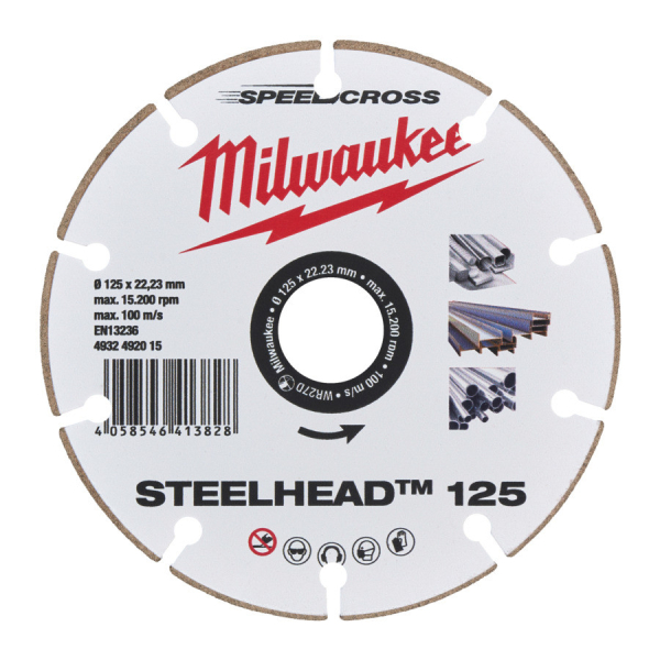Milwaukee diamantový rozbrušovací kotouč STEELHEAD™ 125x22,23 mm 4932492015: obrázek 1