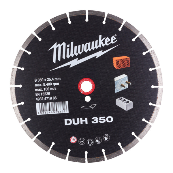Milwaukee diamantový rozbrušovací kotouč DUH 350x25,4 mm 4932471986: obrázek 1