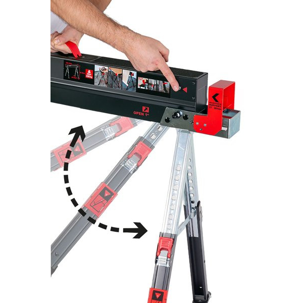 Koza stavební skládací 115 x 61,5-82 cm max. 590 kg: obrázek 2