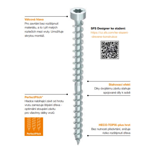 HECO-TOPIX-plus CombiConnect (válcová hlava) dvojí závit 6,5 x 130 mm-balení 100 ks 61224: obrázek 2