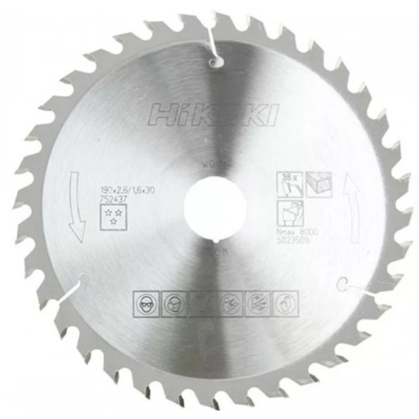Hikoki 752484 pilový kotouč pro řezání dřeva 190 x 20 Z36: obrázek 1