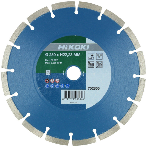 HiKoki 752855 Segmentový kotouč diamant modrý 230 x 22,2 x 10 mm: obrázek 1