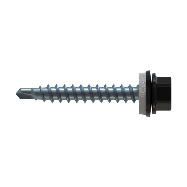 Farmářský vrut (6-ti hranná hlava) celý závit 4,8 x 35/30 mm - 100 ks v balení RAL 9005: obrázek 1